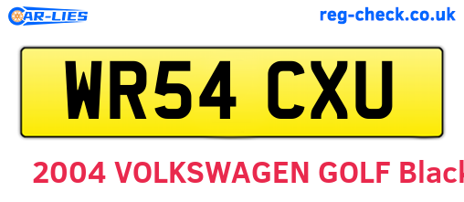 WR54CXU are the vehicle registration plates.