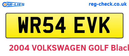 WR54EVK are the vehicle registration plates.