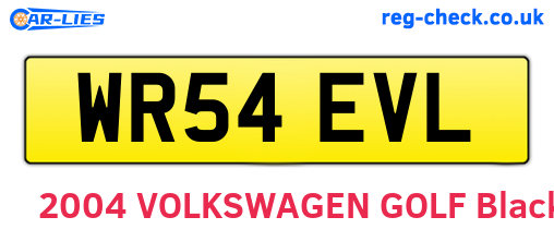 WR54EVL are the vehicle registration plates.