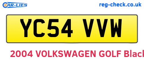 YC54VVW are the vehicle registration plates.
