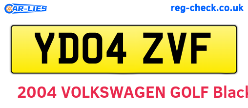 YD04ZVF are the vehicle registration plates.