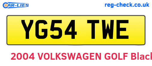 YG54TWE are the vehicle registration plates.