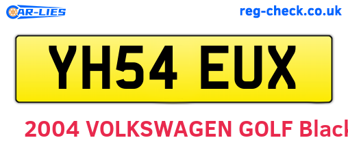 YH54EUX are the vehicle registration plates.