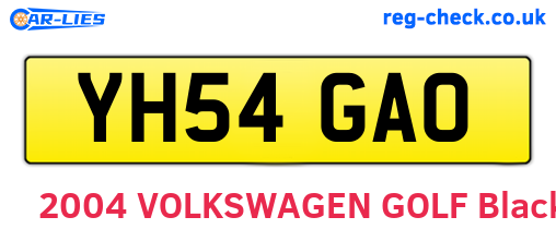 YH54GAO are the vehicle registration plates.