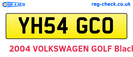 YH54GCO are the vehicle registration plates.