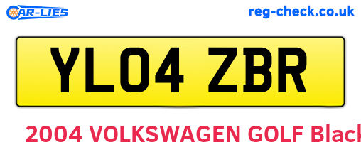 YL04ZBR are the vehicle registration plates.