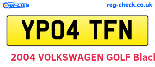 YP04TFN are the vehicle registration plates.