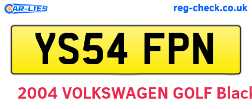 YS54FPN are the vehicle registration plates.