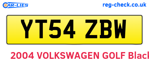 YT54ZBW are the vehicle registration plates.