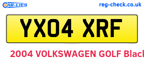 YX04XRF are the vehicle registration plates.