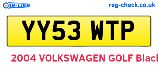 YY53WTP are the vehicle registration plates.