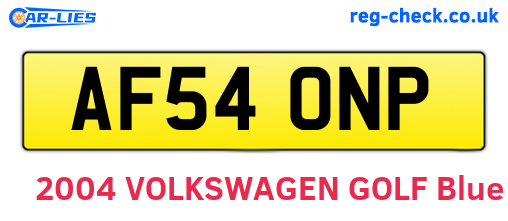 AF54ONP are the vehicle registration plates.