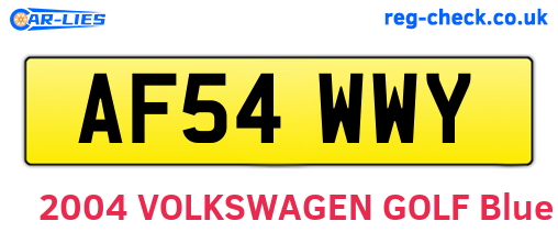 AF54WWY are the vehicle registration plates.