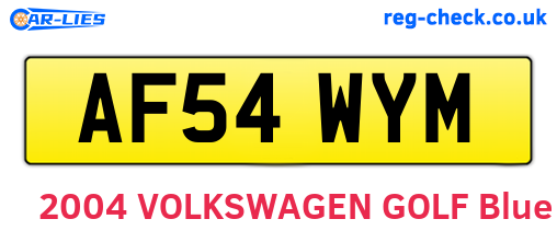 AF54WYM are the vehicle registration plates.