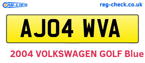 AJ04WVA are the vehicle registration plates.