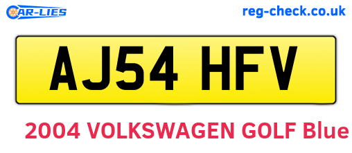 AJ54HFV are the vehicle registration plates.