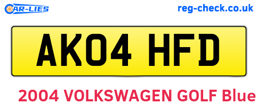 AK04HFD are the vehicle registration plates.