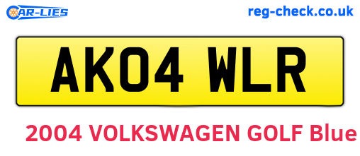 AK04WLR are the vehicle registration plates.