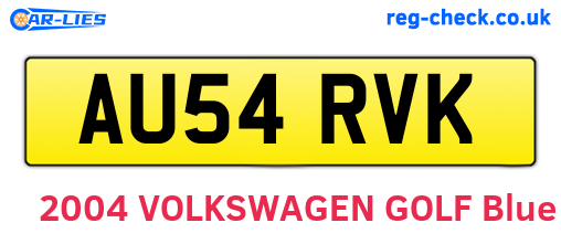 AU54RVK are the vehicle registration plates.