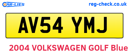 AV54YMJ are the vehicle registration plates.