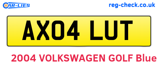 AX04LUT are the vehicle registration plates.