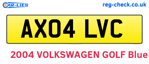 AX04LVC are the vehicle registration plates.