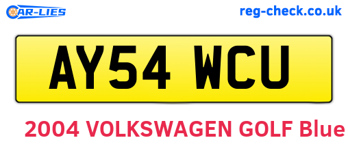 AY54WCU are the vehicle registration plates.