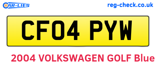 CF04PYW are the vehicle registration plates.