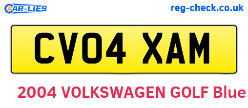 CV04XAM are the vehicle registration plates.
