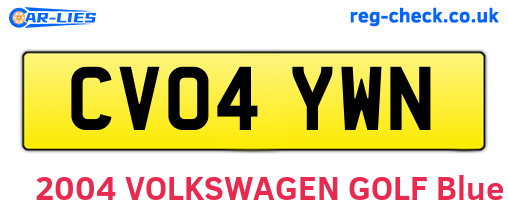 CV04YWN are the vehicle registration plates.