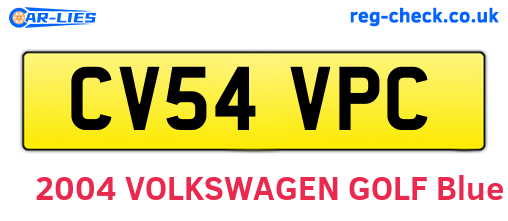 CV54VPC are the vehicle registration plates.
