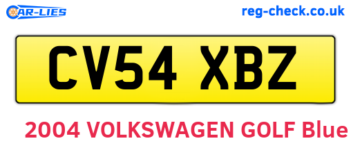 CV54XBZ are the vehicle registration plates.
