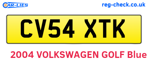 CV54XTK are the vehicle registration plates.