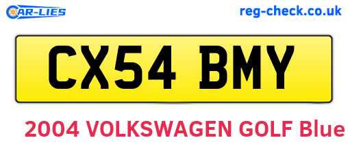 CX54BMY are the vehicle registration plates.