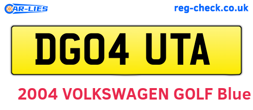 DG04UTA are the vehicle registration plates.
