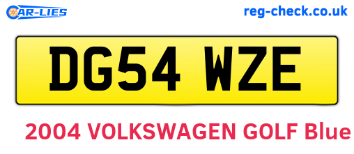 DG54WZE are the vehicle registration plates.