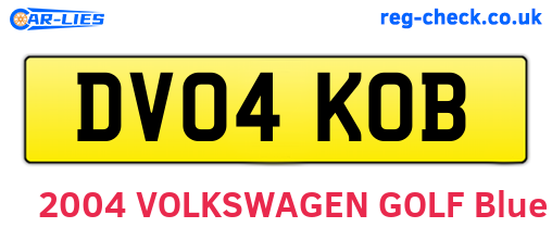 DV04KOB are the vehicle registration plates.