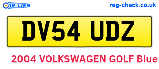 DV54UDZ are the vehicle registration plates.