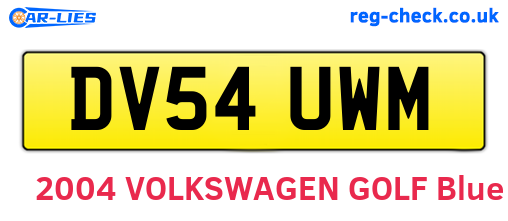 DV54UWM are the vehicle registration plates.