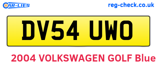 DV54UWO are the vehicle registration plates.