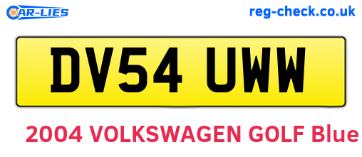 DV54UWW are the vehicle registration plates.