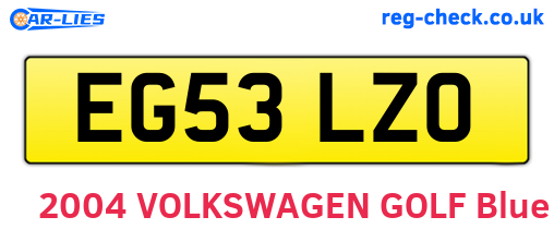 EG53LZO are the vehicle registration plates.