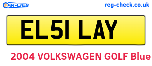 EL51LAY are the vehicle registration plates.