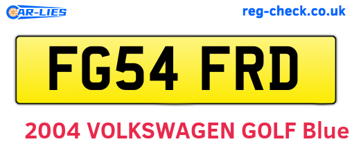 FG54FRD are the vehicle registration plates.