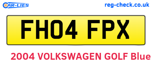 FH04FPX are the vehicle registration plates.