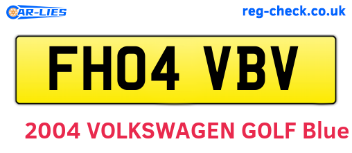 FH04VBV are the vehicle registration plates.