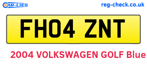 FH04ZNT are the vehicle registration plates.