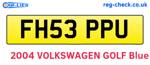 FH53PPU are the vehicle registration plates.