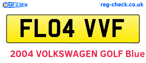 FL04VVF are the vehicle registration plates.