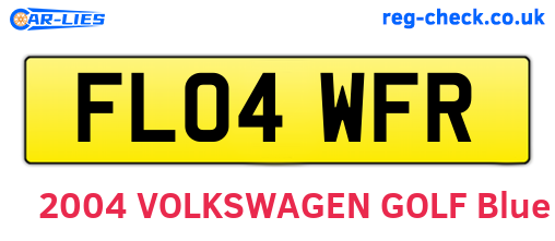 FL04WFR are the vehicle registration plates.